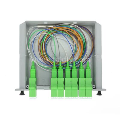 Fiber Optic PLC Splitter LGX Tek modlu G657A SC Veri Merkezi Telekom FTTx için APC/UPC