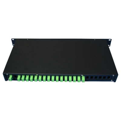 Fiber Optic PLC Splitter Rack Mount Single Mode G657A SC Veri Merkezi Telekom için APC/UPC FTTx