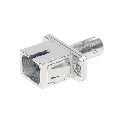 Veri Merkezi Telekomünikasyon FTTX için Fiber Optik Kuplör ST-SC Simplex Metal Hibrit Adaptör Dişi/Dişi