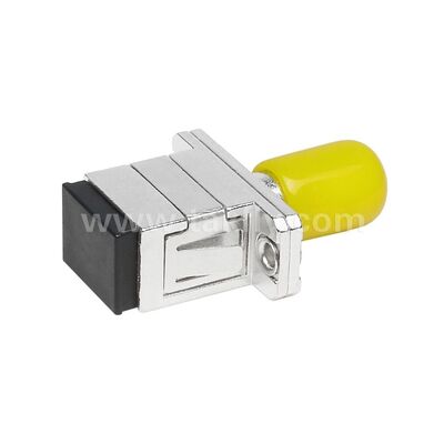 Veri Merkezi Telekomünikasyon FTTX için Fiber Optik Kuplör ST-SC Simplex Metal Hibrit Adaptör Dişi/Dişi