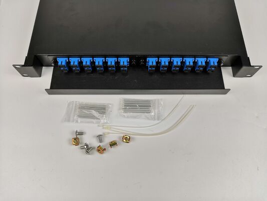 24 Çekirdekli Kaydırılabilir 19 İnç Raf Tipi Fiber Optik Dağıtım Kutusu (Basitleştirilmiş Kablo Yönetimi ile)