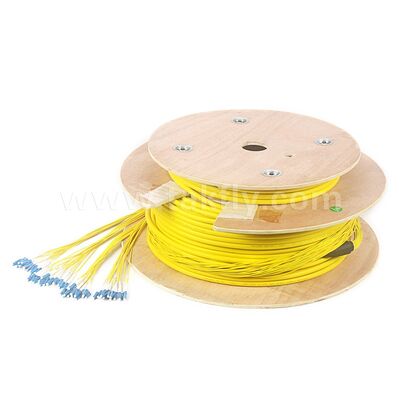 Telekom Veri Merkezi için Önceden Sonlandırılmış Patchcord 48 Çekirdek LC-LC Fiber Optik Koparma Bırakma Kablosu