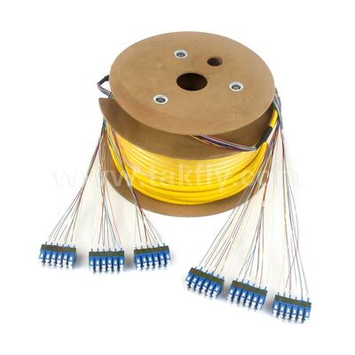 Telekom Veri Merkezi için önceden sonlandırılmış Patchcord 36Cores SC-SC Fiber Optic Breakout Drop Kablo