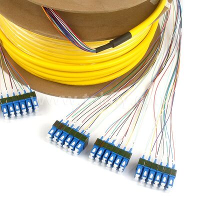 Telekom Veri Merkezi için önceden sonlandırılmış Patchcord 36Cores SC-SC Fiber Optic Breakout Drop Kablo