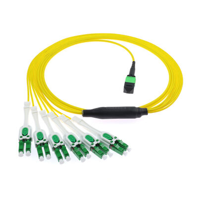 12-Fiber MPO/MTP to 6-Port LC APC Uniboot Breakout Patch Cord | OS2 Single Mode | Duplex DX Configuration