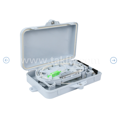 Fiber Optic Termination Box FTKS-1805-04A, 4 SC/APC SM SX Adaptörü, Pigtail yüklü, FTTH FTTx Splicing Distribution Splitting Storage Cable Management Enclosure Duvar Montajı