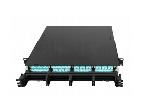 1U 144C Yüksek Yoğunluklu MPO Patch Panel – 12 Kaset, MPO'dan LC'ye Dönüştürme, SAN/LAN/Veri Merkezi için Önceden Sonlandırılmış
