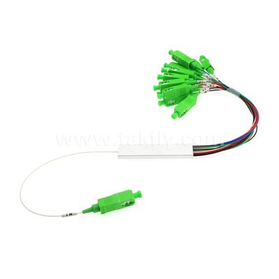 1 × N / 2 × N PLC Optik Bölücü   Mini Çelik Tüp Paketi, G657A1, SC / APC Giriş & Çıkış, FTTH / PON Bölme için