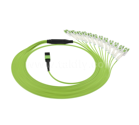 MPO/MTP'den LC Uniboot Breakout Patch Cord'e OM5 Multimode, 1×24, Yüksek yoğunluklu Veri Merkezi ve 40G/100G/400G Uygulamaları için Uzay tasarrufu yapan Uniboot LC Bağlantıları