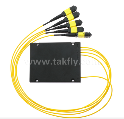 1×4 MPO/MTP SM PLC Ayırıcı – Tek Mod, 1×4 Yapılandırma, MPO Girişinden MPO Çıkışına, Düşük Ekleme Kaybı (≤7,2dB), Yüksek Yoğunluklu Veri Merkezi Kablolaması, Önceden Sonlandırılmış Sistemler ve FTTx Dağıtımı için