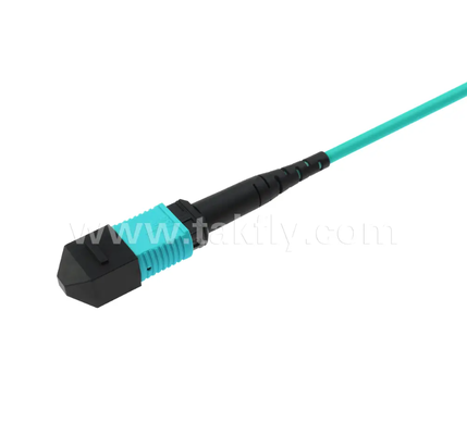 24 çekirdekli MPO / PC Mini Trunk Patch Cord OM3 Multimode, 2 × MPO Girişten 2 × MPO Çıktısına, Düşük Giriş Kaybı, Yüksek Nitelik Veri Merkezi ve 40G/100G SR4 Uygulamaları için
