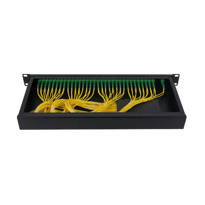 FTTx Veri Merkezi için OEM 1U 19 Inç 2x64 Raf Montajlı LC Fiber Optik PLC Ayırıcı