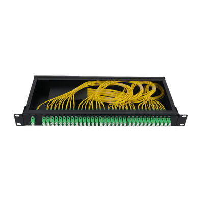 FTTx Veri Merkezi için OEM 1U 19 Inç 2x64 Raf Montajlı LC Fiber Optik PLC Ayırıcı