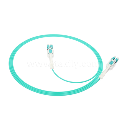 LC Push-Pull Uniboot Fiber Optic Patch Kablosu, Yüksek yoğunluklu montaj ve veri merkezi uygulamaları için bir tüplü iki çekirdekli, kutupluk değişken