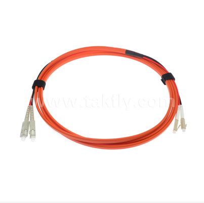 SC-UPC - LC-UPC OM1 Dupleks Düz İkiz Fiber Patch Kablo 2.0mm Turuncu Çok Modlu Optik Jumper Kablo