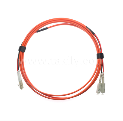 SC-UPC - LC-UPC OM1 Dupleks Düz İkiz Fiber Patch Kablo 2.0mm Turuncu Çok Modlu Optik Jumper Kablo