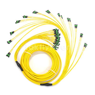 Amphenol Özelleştirilmiş 288 Fiber 0.35dB Maksimum Giriş Kaybı Tek Modlu OS2 MPO Trunk Kablosu Veri Merkezi İçin