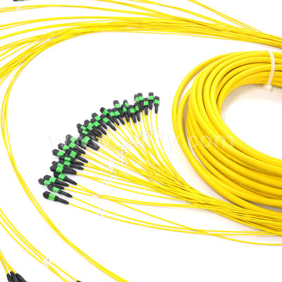 Amphenol Özelleştirilmiş 288 Fiber 0.35dB Maksimum Giriş Kaybı Tek Modlu OS2 MPO Trunk Kablosu Veri Merkezi İçin