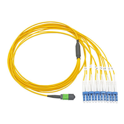 10 metre 12 fiber MPO MTP - LC tek modlu G657A1 3.0mm patch kablo