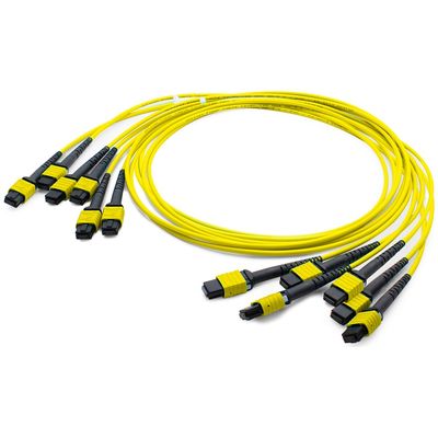 20M MPO MTP 0.3dB koparma G657A2 sarı tek modlu 72F fiber optik Patchcord