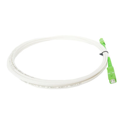 PVC Beyaz Fiber Optik Patchcord G657B3 Bükülme Önleyici SC Tek Modlu Fiber Optik Kablo
