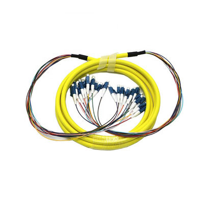 LC-LC / SC-SC SM MM Fiber Optik Patchcord 12 Çekirdekli Breakout Fiber Kablo