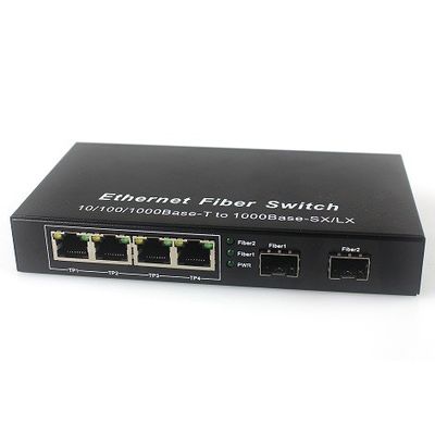 4 Ethernet 2 Fiber Bağlantı Noktası Yönetilmeyen Ethernet Fiber Anahtarı 10/100/1000M