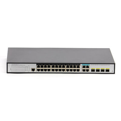 4 Yönetilen Ethernet Fiber Anahtarı 10/100/1000M POE Anahtarı 24 RJ45 POE 4 SFP Bağlantı Noktası