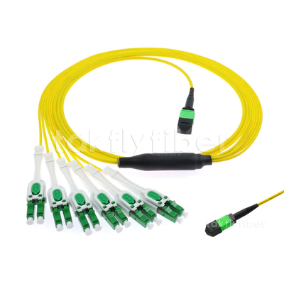 FTTX için Fiber Optik MPO MTP LC Uniboot Patch Cord Singlemode 12 Fiber Kablo