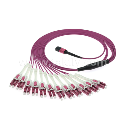 Hızlı veri aktarımı için A/B/C tip 12 Fiber MPO MTP OM4 Fiber Optic Kablo