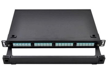 96F Kaset Adaptörü Paneli 1U Rak Montajı Veri Merkezi için MPO Patch Panel Yüksekliği 1U