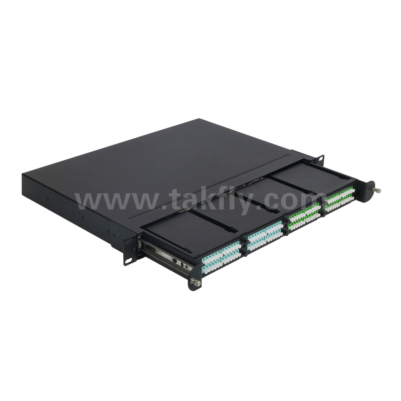 1U Rack Mount 24F MPO-LC MTP Patch Panel Yüksek yoğunluk 96F Veri Merkezi için