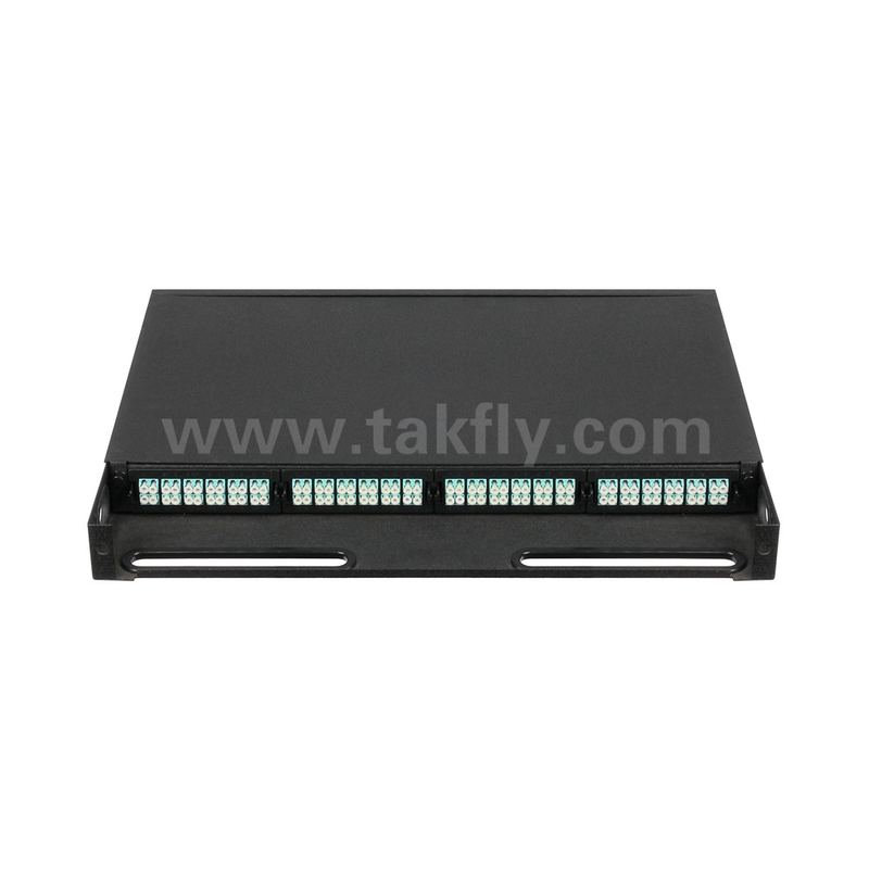 Kara fiber optik MPO kaset MTP Patch Panel Yönetimi Veri Merkezi FTTX için
