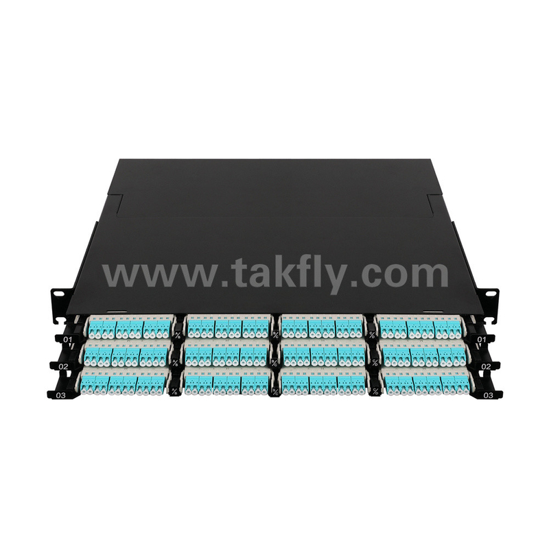 Fiber Optic MPO Kaseti MTP Patch Panel 144 çekirdek Veri Merkezi için Süper Yüksek yoğunluk FTTX