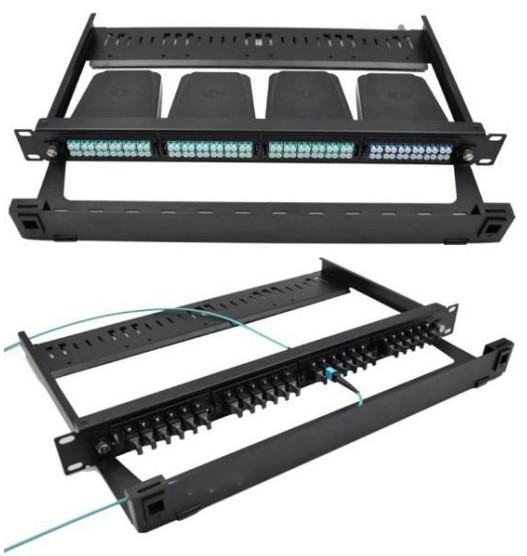 1U MPO MTP Fiber Optic Patch Panel Data Center için 24 Port