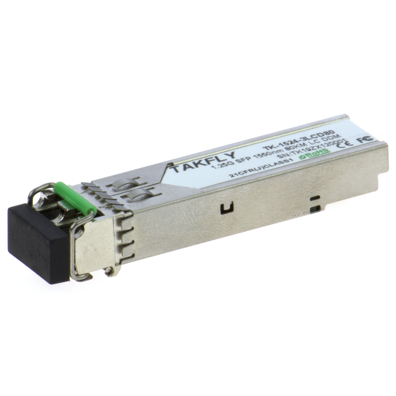 1.25G SFP 1550nm 80KM SMF DDM LC CISCO JUNIPER HUAWEI uyumlu optik alıcı modülü alıcı hassasiyeti -26dBm ile