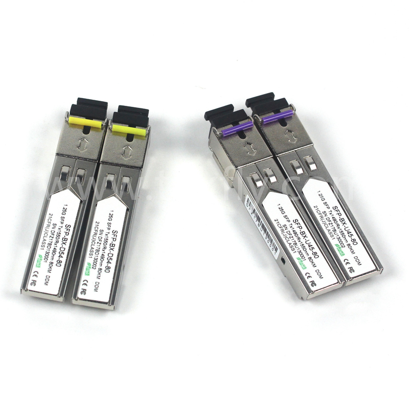 1.25G SFP BIDI OPTICAL TRANSCEIVER MODULE Tx1490/Rx1550nm 80KM SMF DDM LC CISCO JUNIPER HUAWEI uyumlu