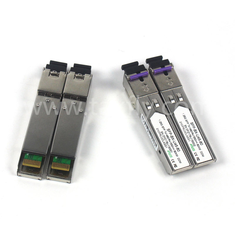1.25G SFP BIDI Tx1550/Rx1490nm 80KM SMF DDM LC CISCO JUNIPER HUAWEI Uyumlu SFP OPTIK TRANSCEIVER MODULER