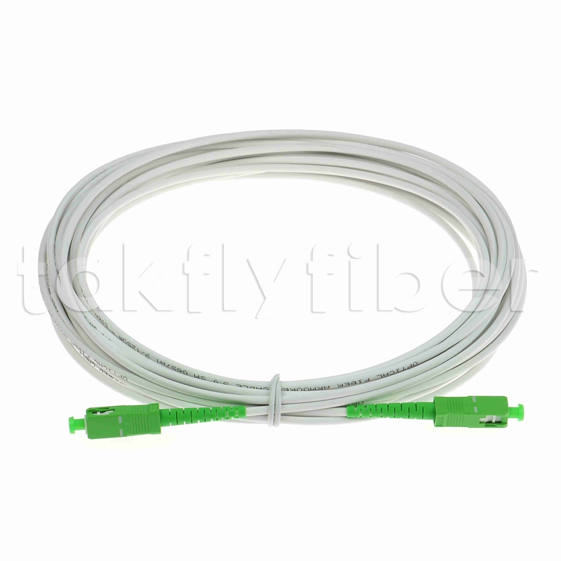 EN50575 CPR Sertifikalı SC APC Fiber Optic Patchcord Zırhlı Fiber Optic Patch Leads Simplex 3.0mm LSZH Beyaz Ceket