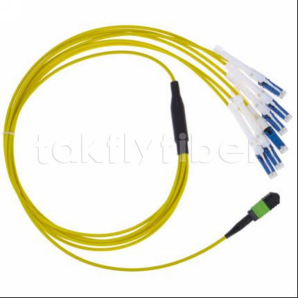Telekom Ağları için Giriş Kaybı ≤0.3dB ve 50/125 Fiber Çapına Sahip Dayanıklı MPO-CS Fiber Optik Yama Kablosu