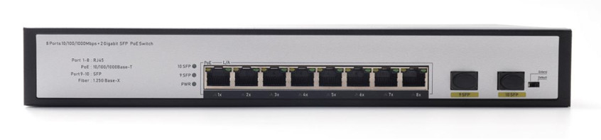 DF-2F-8GP 2-Port 10/100/1000Mbps 8+2 Uplink Fiber Portlar Gigabit Poe Ağı Değiştiricisi