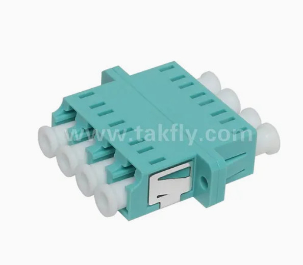 LC Quad APC Upc 4 çekirdekli Fiber Optic Adaptörü Flange Simplex ve Duplex Beden Tarzı Ekleme Kaybı ≤0.2dB
