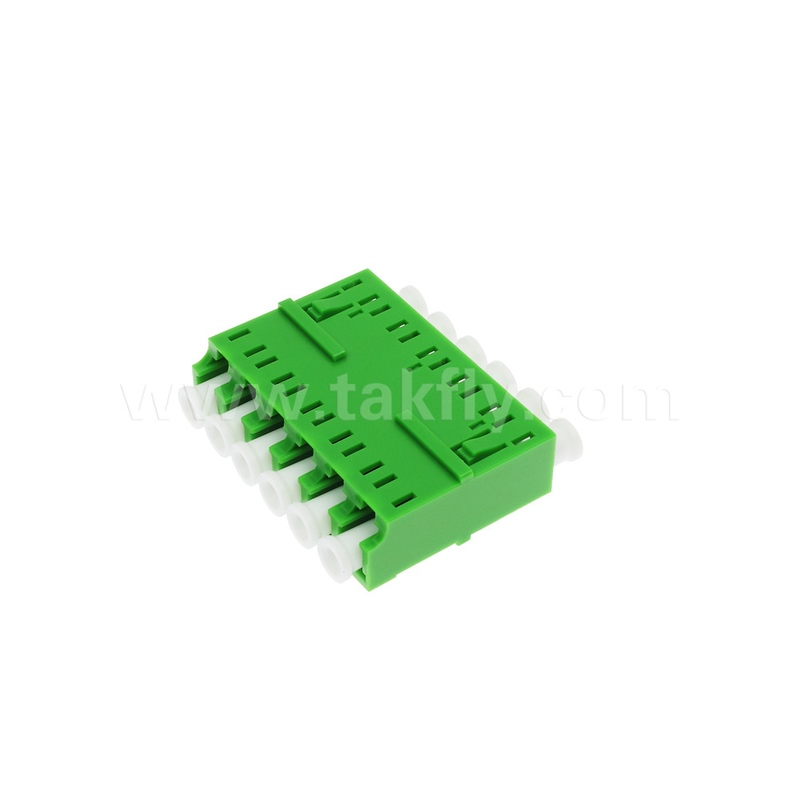 LC/APC 6 Yolu Adaptörü, SM OS2, Yeşil, Ağ için Flange'siz Tek Mod