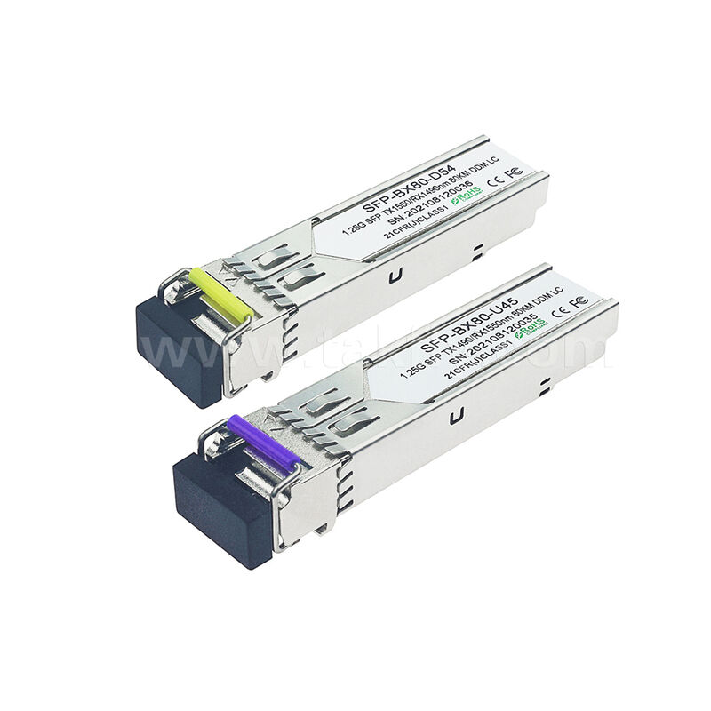 SFP 1,25gbps 80km LC Reach Tx1490nm/Rx1550nm Veri Merkezi FTTX için Çift Yönlü Optik Alıcı-Verici