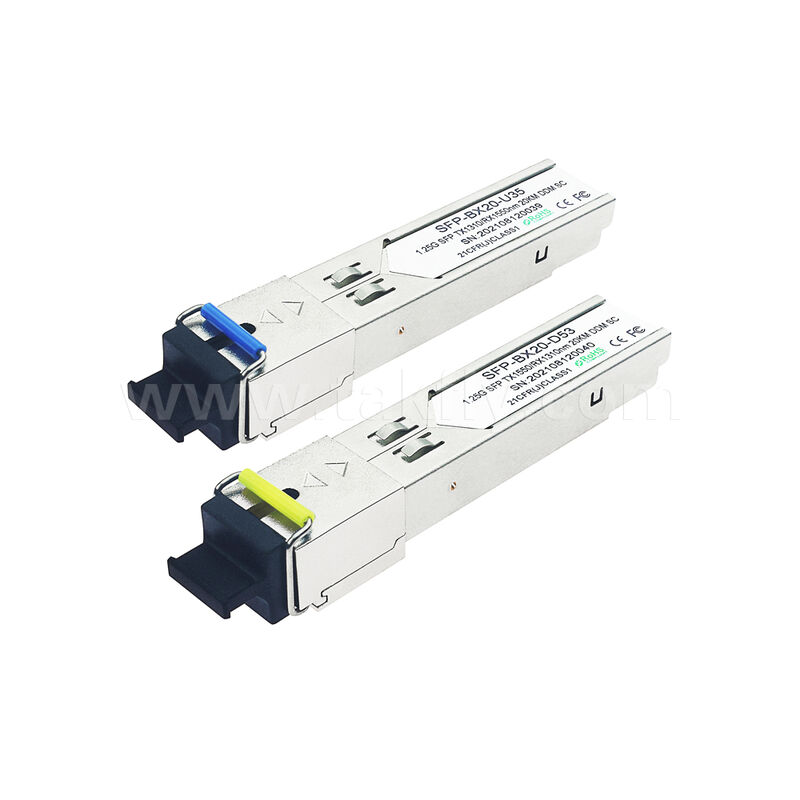 Veri Merkezi AI FTTX için SFP 1.25Gbps 20KM SC İki Yönlü Optik Alıcı Modülü