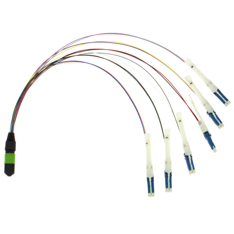 Veritabanı için Fiber Optic MPO-CS Breakout Fiber Optic Patch Cord