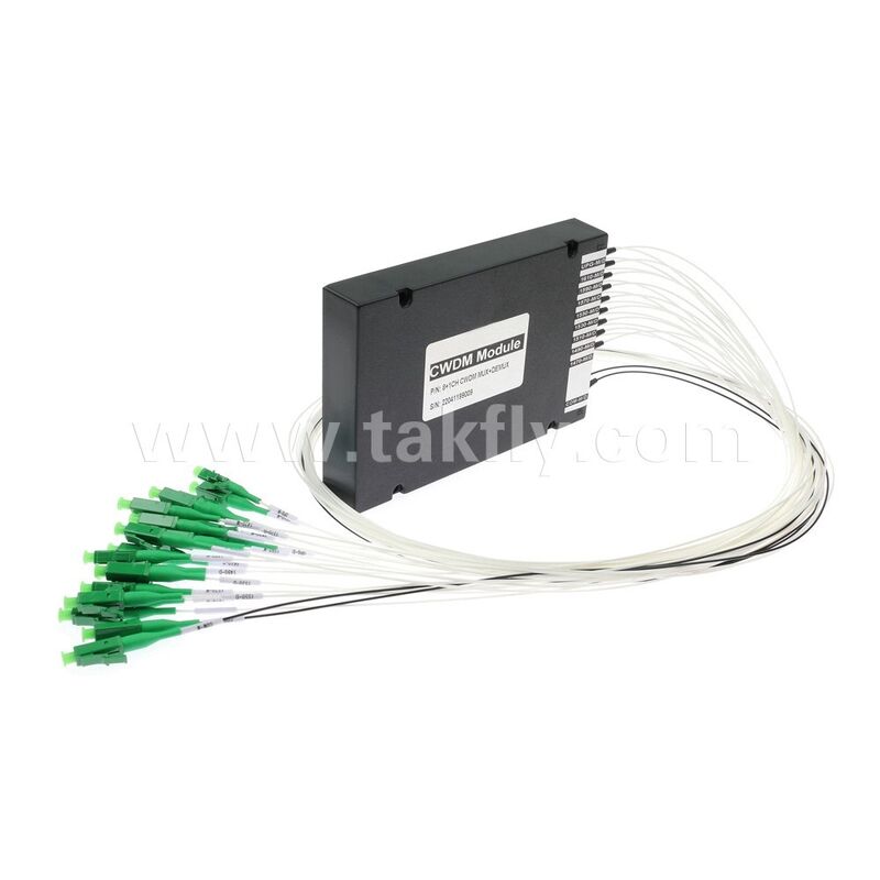 Veri Merkezi FTTX için CWDM 8+1 Kanal MUX ve DEMUX ABS Modülü Fiber Optik