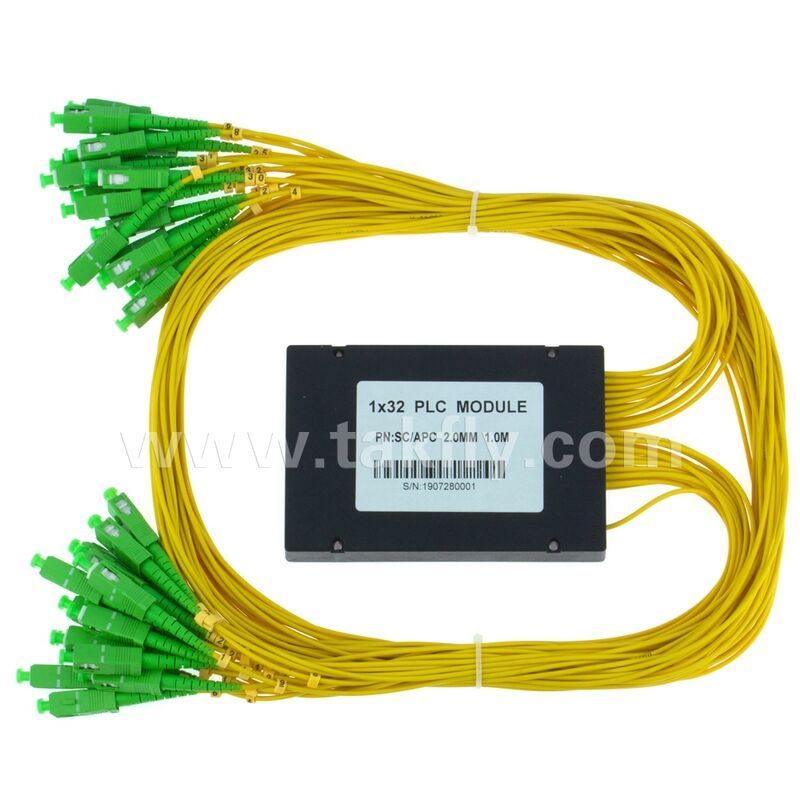 Fiber Optik PLC Ayırıcı ABS kutu 1xN SC APC/UPC Fttx Telekom Veri Merkezi için