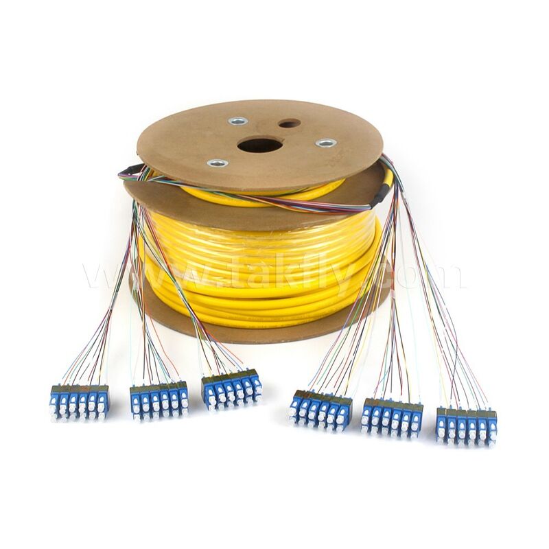Telekom Veri Merkezi için önceden sonlandırılmış Patchcord 36Cores SC-SC Fiber Optic Breakout Drop Kablo
