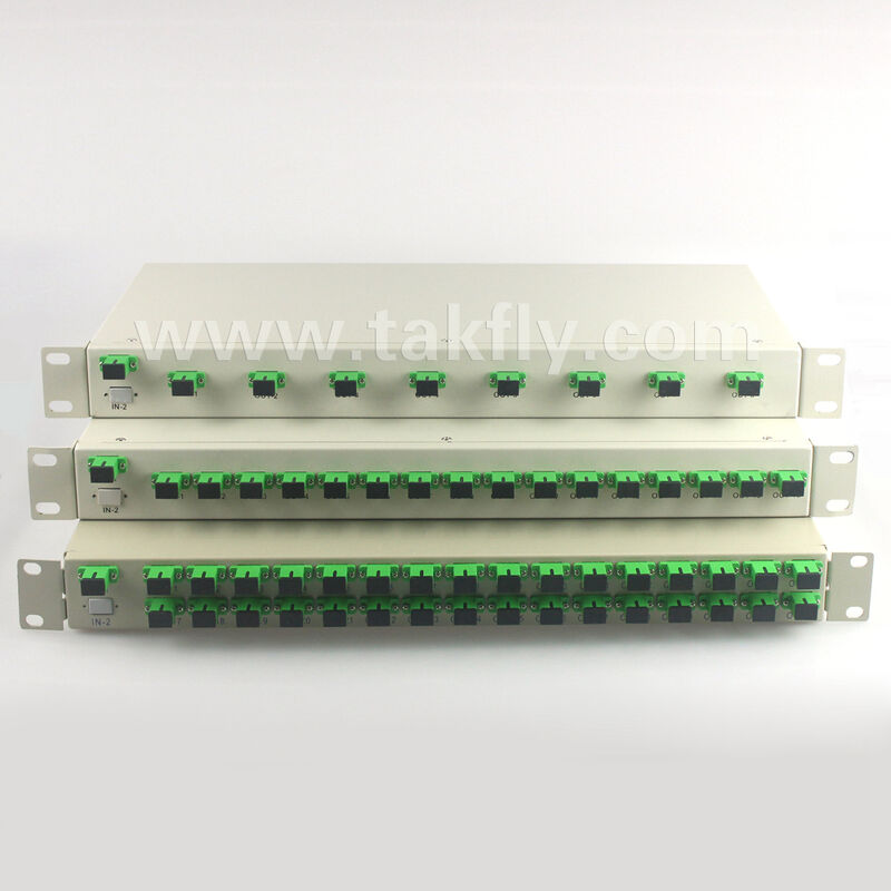 1U Rack Mount PLC Splitter, yüksek tekdüzelik, tam dalga boyu desteği ve ters işlem yeteneği ile
